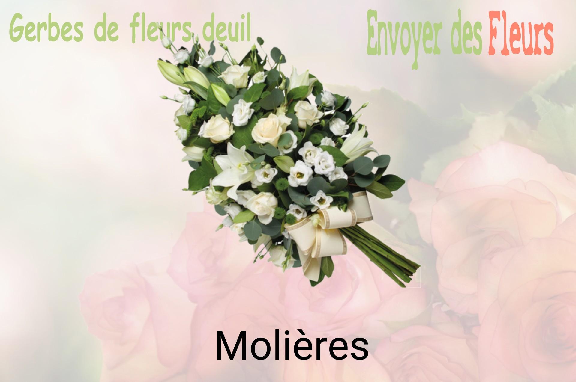 Gerbe de fleurs de deuil livrée à Molières